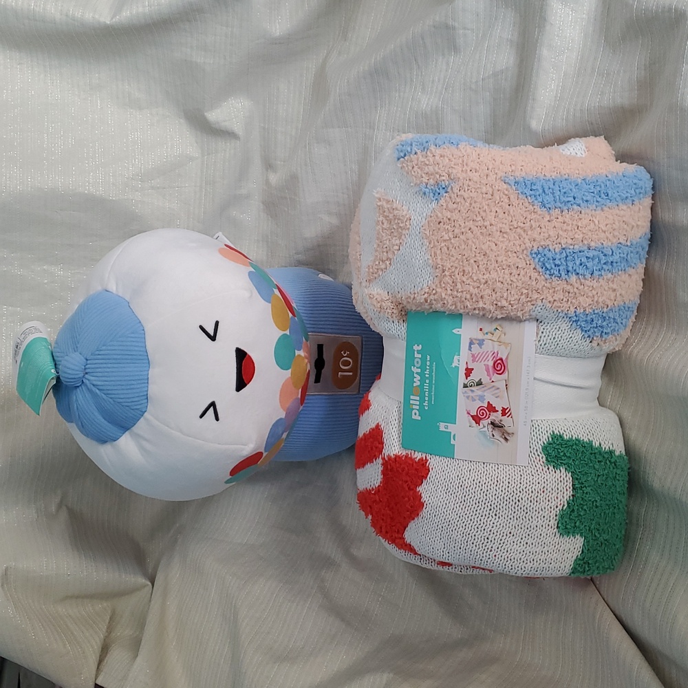 Pillowfort Candy Throw Blanket And Gumball Machine Plush